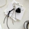 Artistic Black Heart Design Keychain Accessory Heart Shaped Keyring Decoration Great For Gift And Daily Charm