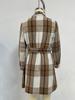 Plaid Tie-Waist A-Line Midi Dress - European-American Commuter Style for Autumn/Winter