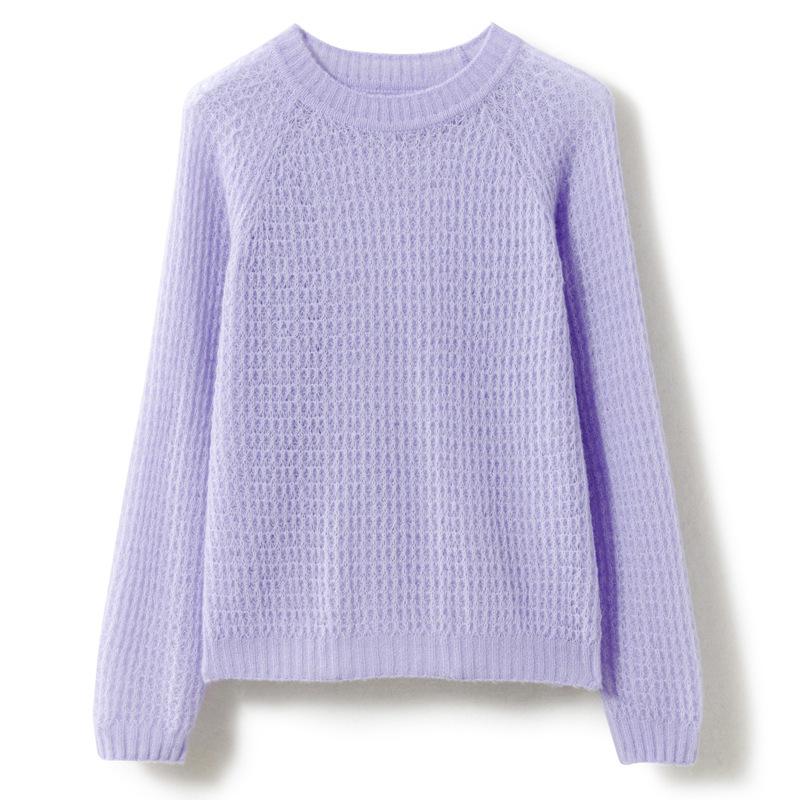 

Кашемировый свитер с круглым вырезом и прорезями, новый весенне-осенний, свободный, универсальный пуловер, топ с рукавами реглан, повседневный, ленивый XL