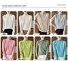 Women's Cashmere Striped Slimming Knit Sweater - Half-High Neck Autumn/Winter Base Layer
