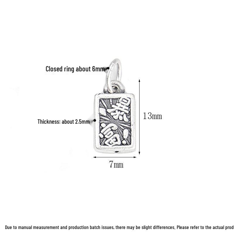 

S999 Sterling Silver Prosperity and Wealth Lucky Pendant for DIY Bracelet Accessories