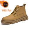 Fashion New Arrival Men's Motorcycle Boots Handsome Male Biker Boot Non-Slip Thick Sole High Top Shoes Comfy Casual Leather Short Botas