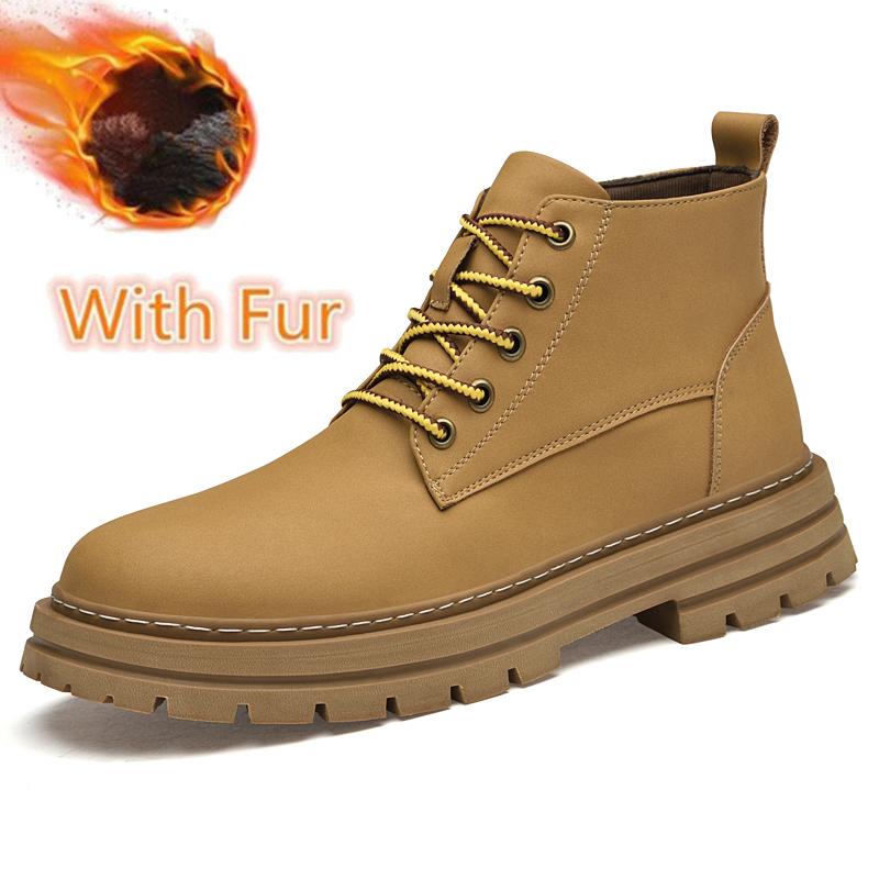 Fashion New Arrival Men's Motorcycle Boots Handsome Male Biker Boot Non-Slip Thick Sole High Top Shoes Comfy Casual Leather Short Botas