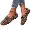 2025 Ladies Shoes Loafers Women's Flats Outdoor Casual Flats Women Metal Decoration Round Toe Leopard Plus Size Shoes Women