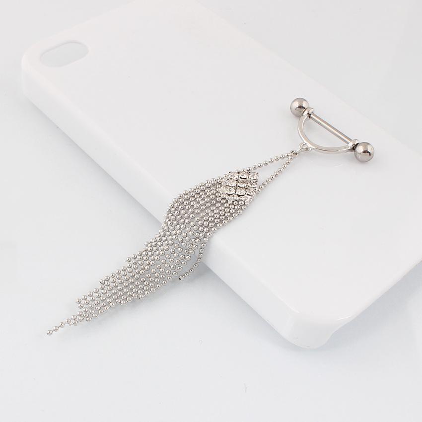 

Пирсинг для сосков из нержавеющей стали с кисточкой из стразов белый