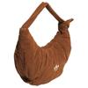 Adidas Originals Three Stripe Brand Logo Pleated Design Underarm Cloud Bag Corduroy Tote Bag Large Women Tote Bag Soft-Brown KT0860