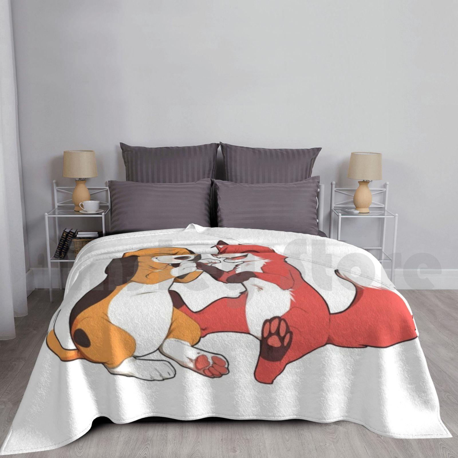 Fox & The Hound Blanket Fashion Custom Tod Copper Fox And The Hound Tod And Copper Fox Hound Xmits Artxmits Size: 75*100cm, Weight: 230 GSM