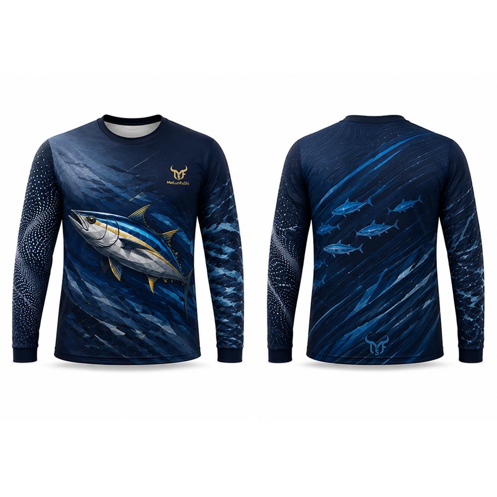 Herren Outdoor Angel T-Shirts Bequem Leicht Atmungsaktiv Langarm Oberteile Herbst Mode Sport Freizeit Rundhals T-Shirt