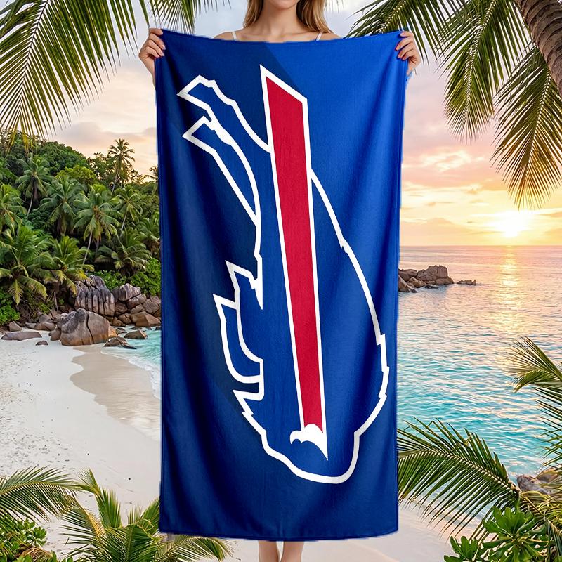 Bills Team Fashion Beach Towel: Ideal for Summer Adventures Soft, Absorbent and Quick Drying Suitable for Swimming and Bathing