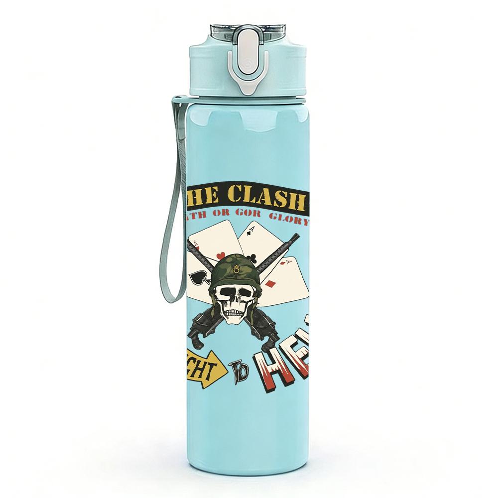 1PC Western Cowboy Hat Ornate Emblem Print 750ml Portable Sports Water Bottle Leakproof Gym Outdoor Travel Drink Cup
