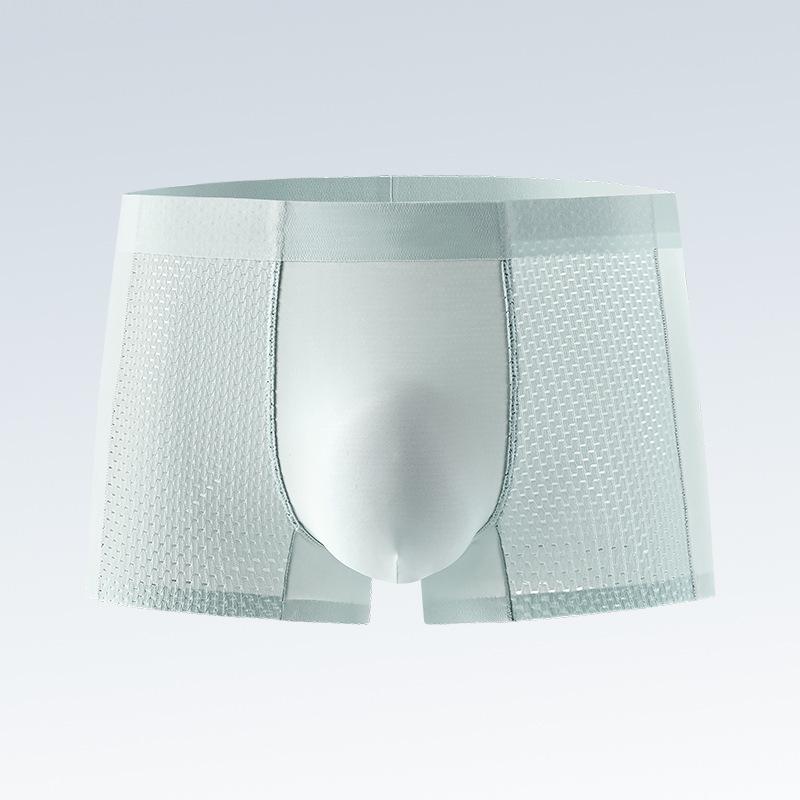 

Ice Silk Men s Seamless Boxer Briefs, Antibacterial Summer Shorts with Paclitaxel Crotch XXL
