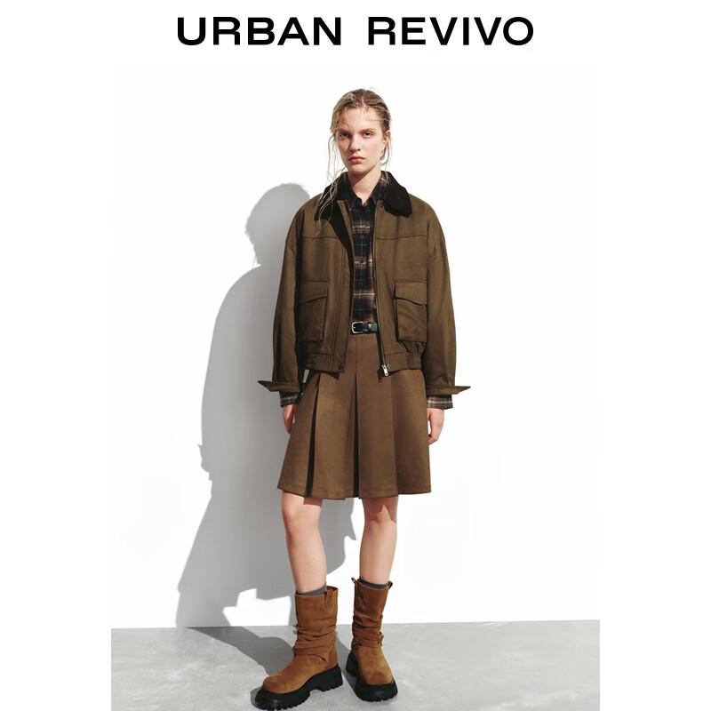 UR Women's Flowing Style Patchwork Lapel Padded Jacket