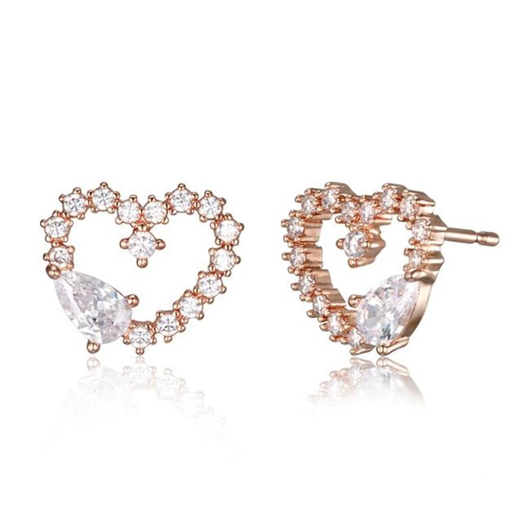 

Сережки-краплі з гравіюванням серця, 14K GF C24EGF199