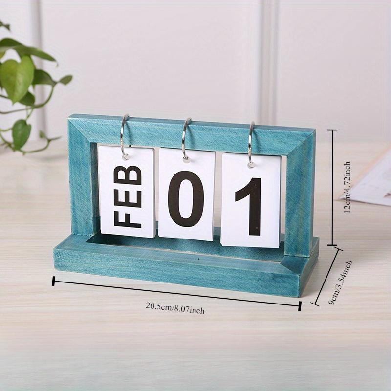 1pc Wooden Calendar,Yearly Desk Calendar Decoration, DIY Wooden Calendar, Creative Year-Round Decoration for Home and Office