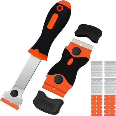 Razor Blade Scraper Tool Double Edged Glass Scraper With Metal Plastic Blades Multi-Purpose Scraper For Removing Stickers Decals