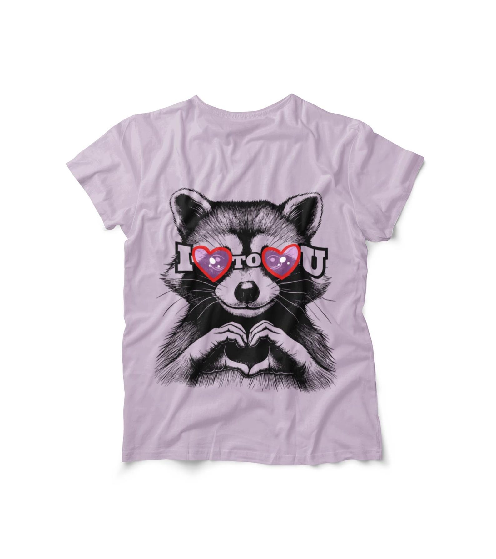 Raccoon Heart Sunglasses I Love To Love You T-shirt | Vintage Valentine S
