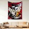 Soul Eater Tapestry, Death Scythe Witch Black Cat Uniform Theme Tapestry, Anime Bedroom Wall Decor Tapestry Flat Print