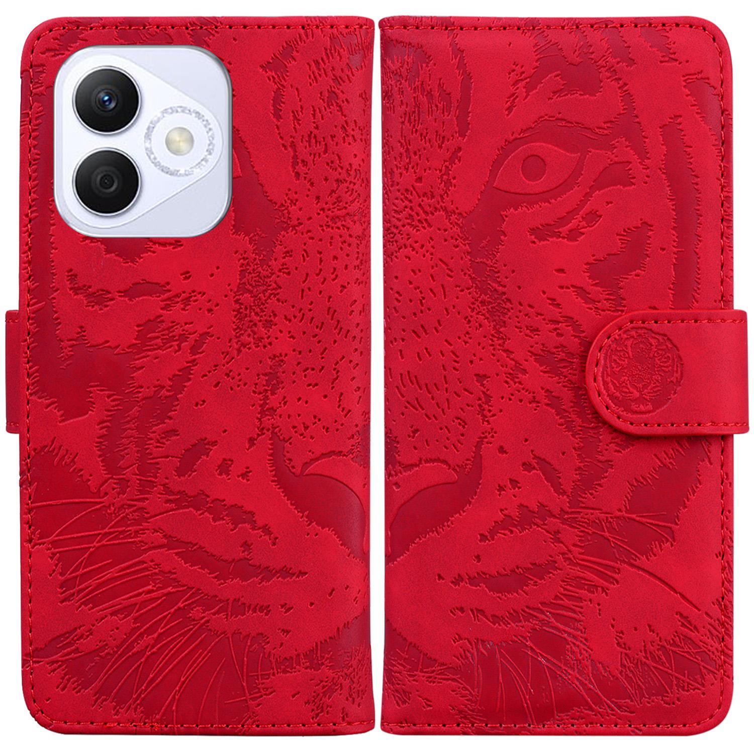 

For Honor X60i 5G Case Tiger Imprint Leather Wallet Phone Cover F