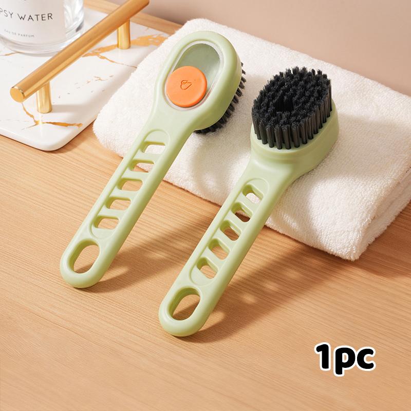 1Pc Multi-functional Shoe And Laundry Brush With Liquid Dispensing Function, Suitable For Home Use, Press-type Liquid Dispensing зелёный