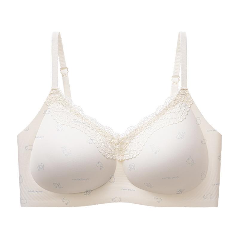 Back Buckle Lace Floral Seamless Underwear Women's Small Breasts Gather and Close Secondary Breasts, Anti-sagging, Comfortable and Soft Support
