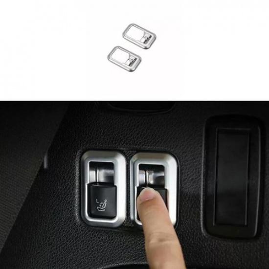 Silver Matte For Benz GLE GLS 17- Car Seat Adjust Button Switch Frame Trim