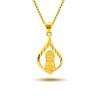 Golden Buddha Water Drop Pendant Necklace - Unisex, Versatile, Classic Design