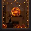 Warm Yellow Glow Pumpkin Hanging Lamp Ghost Silhouette Light  Holiday House Decoration