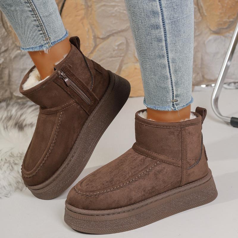 Thick-soled Snow Boots for Women In Winter New Fleece Warm Cotton Boots for Women Thickened Cotton Shoes for Students and Boots for Women