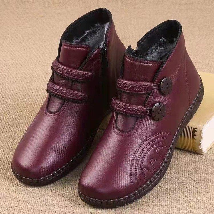 Autumn and winter new large size short boots women's thick-soled retro Martin boots women's medium tube soft sole