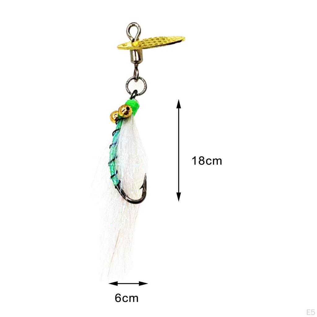 6 Pieces Realistic Fly Fishing Feathers Beadhead Streamers Realstic Artificial Vertical Kit