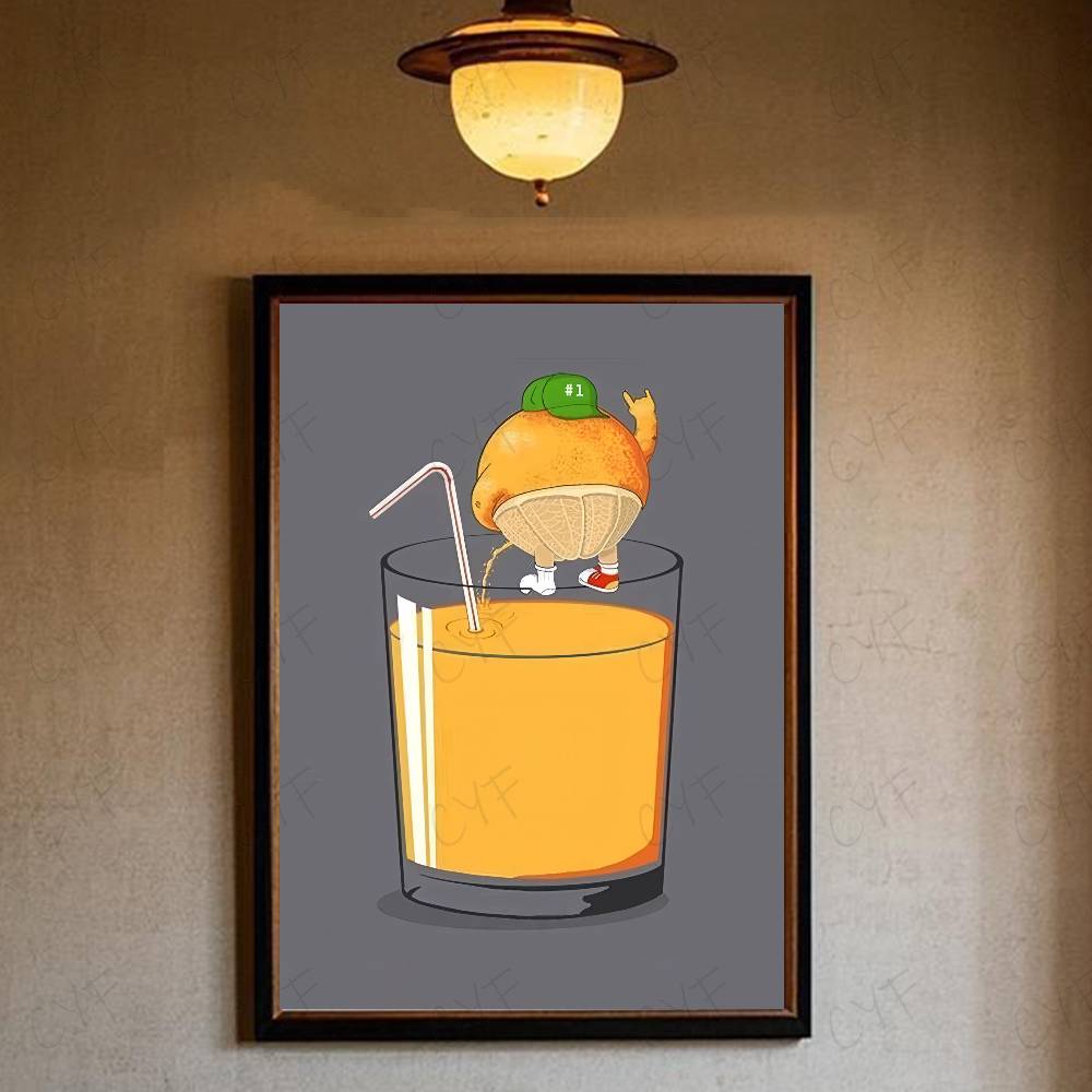 Funny Food Fancy Art Poster Home Living Bed Room Bar Hallway Sticky Wall Art Printing Waterproof Aesthetic Decor