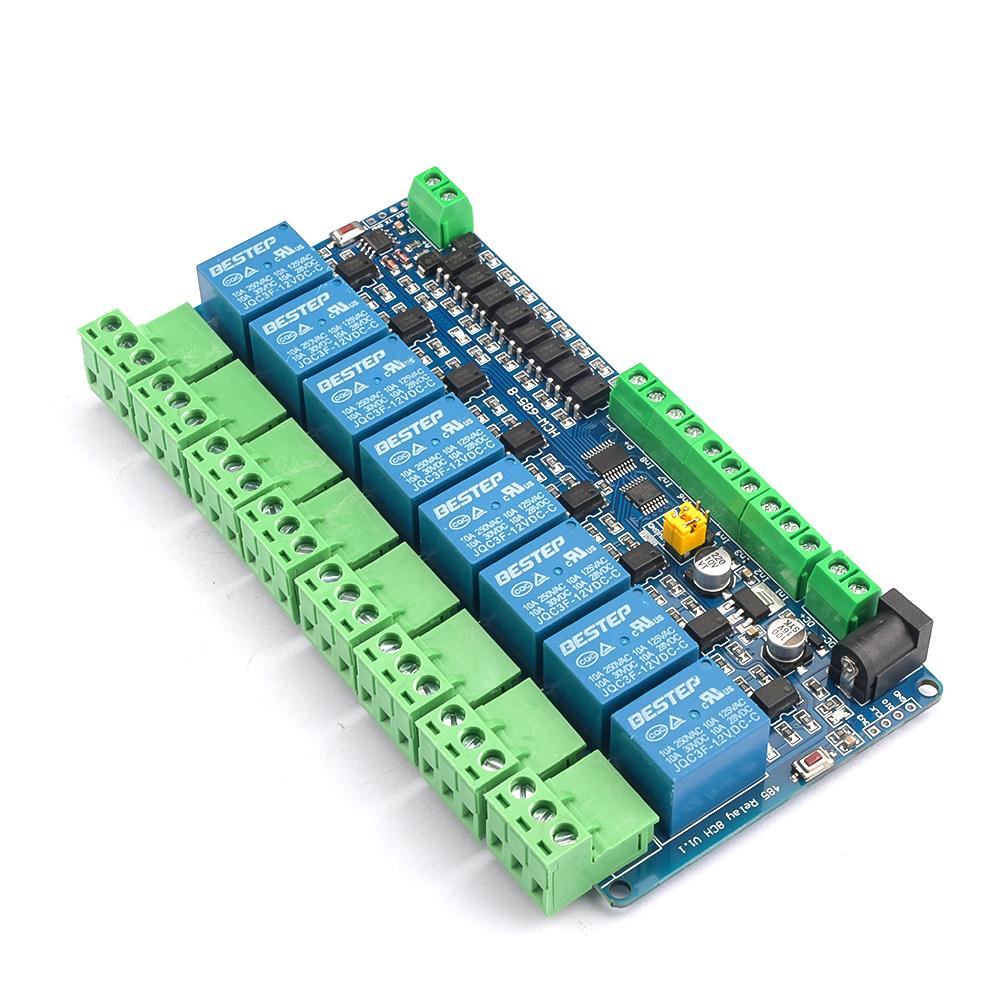 Modbus RTU 11V 1/1/1/8 Channel Relay Output Board Switch Input RS181 TTL Communication Network Expansion Board Relay Module