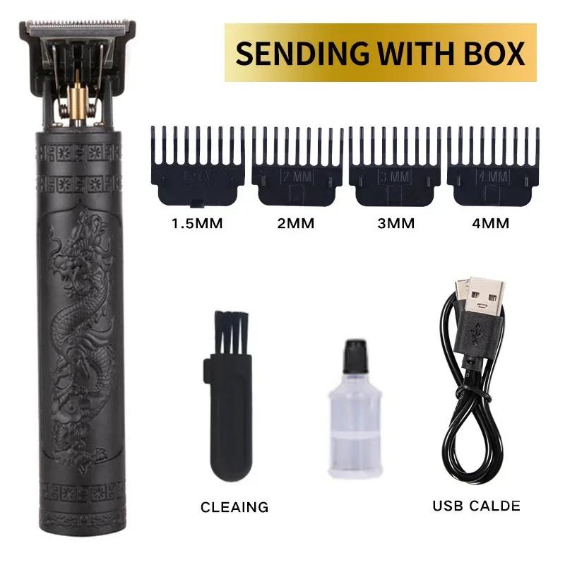 T9 Vintage Hair Clipper Portable Hair Cutting Machine USB Fast Charging Shaver Barber Cordless Hair Trimmer For Men's Barbe