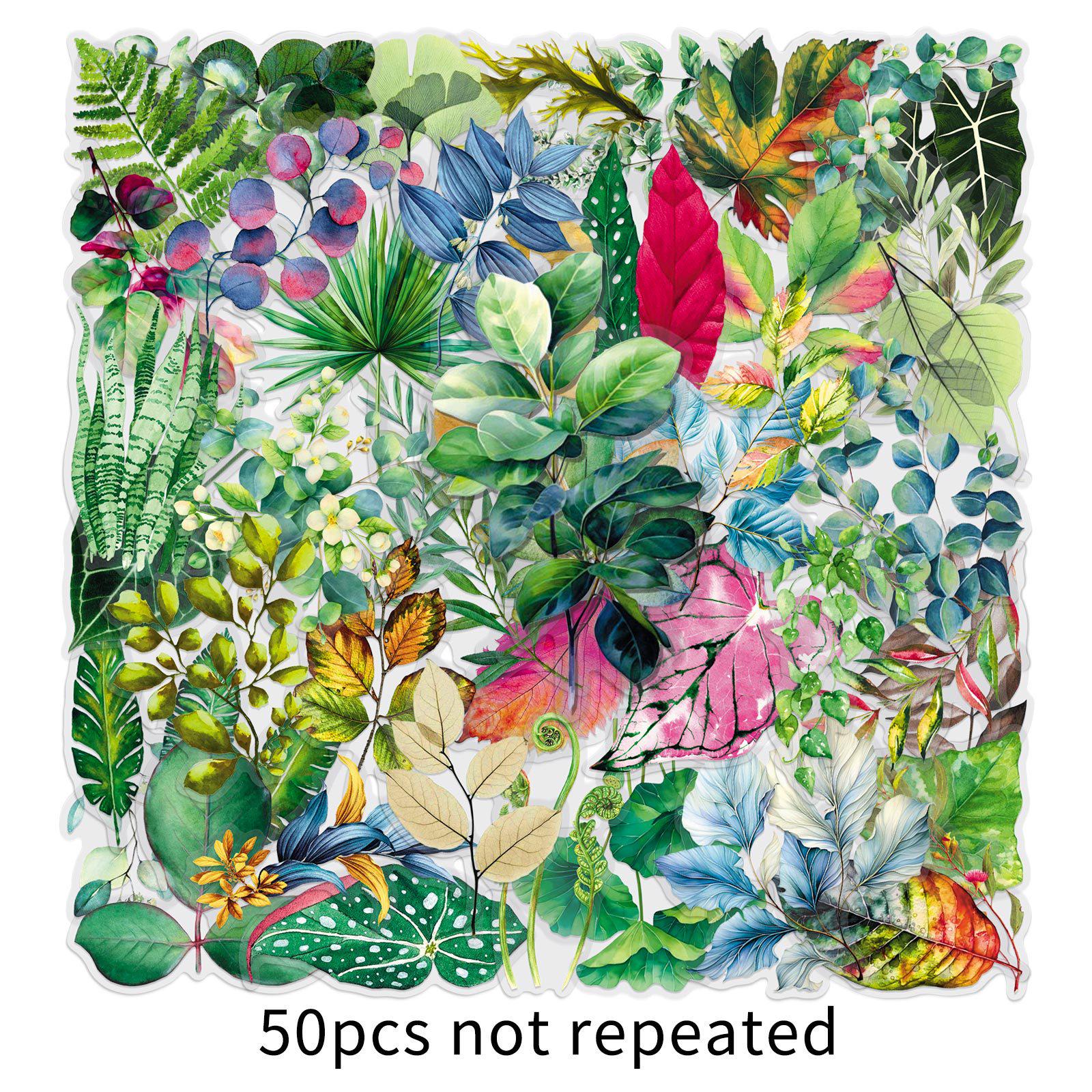 50 Creative Plant Stickers: Waterproof DIY Journal and Tea Cup Decoration