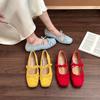 Chaussures simples à bout carré au tempérament rétro, ballerines à nœud, été pour femmes, nouveau style français avec jupe, chaussures Mary Jane