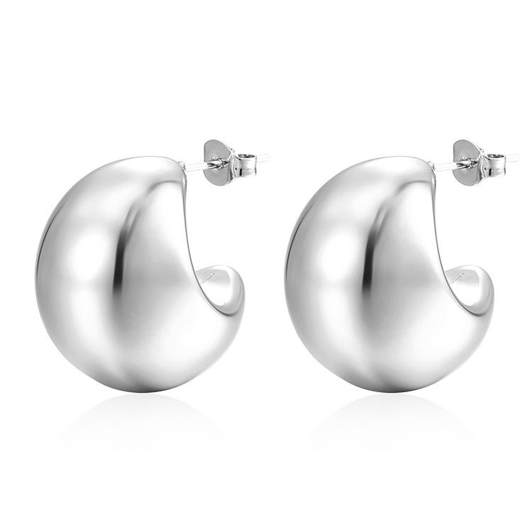 Stainless Steel Chunky Hoop Earrings for Women Teen 18K Gold Plated Hypoallergenic Thick Huggie Hoop Jewelry for Christmas Gifts