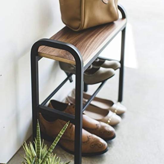 Tower Black Bench Shoe Rack Easy to Stand Up On Entryway Bench Shoe Rack with Handle Stylish Entryway Storage Shoe Cabinet - - - Slim, Simple, - -