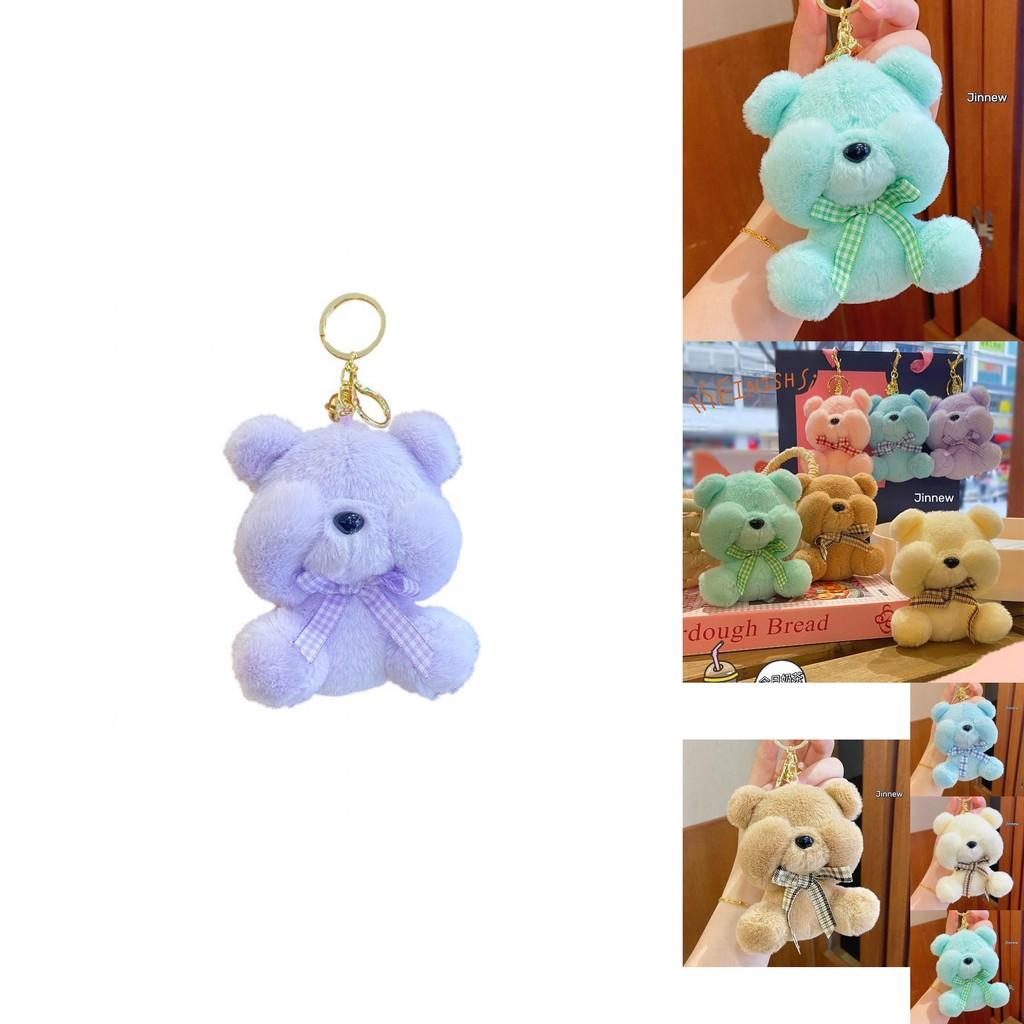 Charming Shy Bear Keychain Cute Plush Doll Keyring For Fashionable Key Accessory