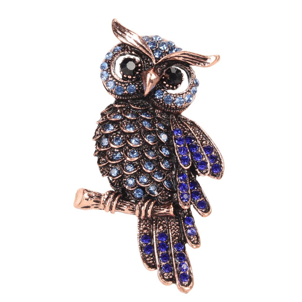 Owl Brooch Pin Sparkling Fashionable Unisex Rhinestone Vintage Owl Brooch for Party Travel ZT1124 55