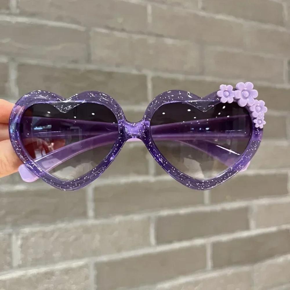 Fashion PC Sunglasses Peach Heart Cartoon Flower Sunglasses Heart-shaped Sunglasses Outdoor