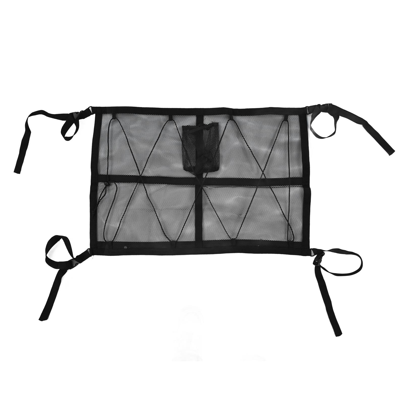 

Автомобильная потолочная сумка для хранения Полиэстер Регулируемая эластичная подвесная сетчатая карманная сетка на крышу для автомобиля Открытый Ca 78x53cm