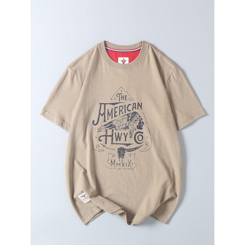 Indian Retro Pattern Short-Sleeve T-Shirt Summer Export Men's Clothing Surplus Washed Pure Cotton Brushed Cotton Half-Sleeve Tee