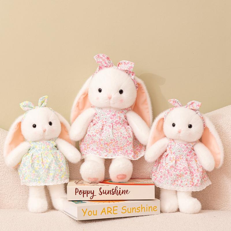 Creative Colorful Skirt Rabbit Dress Up Soft Stuffed Animal Kawaii Bunny Baby Accompany Doll Cute Plush Toy for Girl Gifts Decor