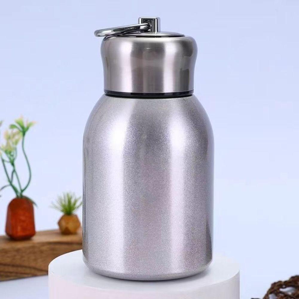 Simple Mini Vacuum Thermos Cup Lifting Ring Insulated Water Bottle Coffee Mug  Office/School