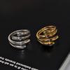 Stylish Korean Retro Geometric Open Adjustable 925 Sterling Silver Ring For Women