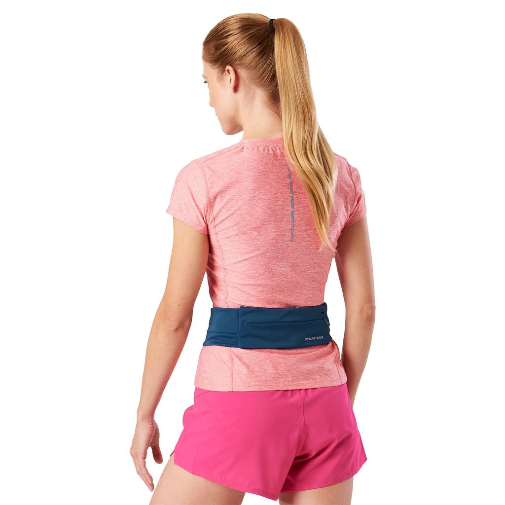 NATHAN Running Pouch Adjustable Fit Zip Zippered Stays in Perfect for and Trail Marine Blue NS30530, Star, Pocket, Place, Running, Walking, Jogging,