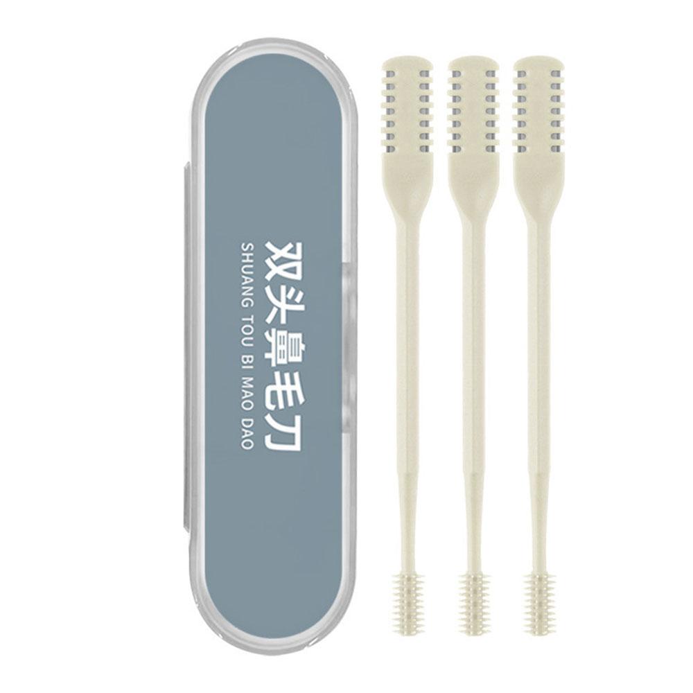 

3Pcs Dual Head Nose Hair Trimmer Manual Nasal Cleaner Unisex Portable Nostril Grooming Tool