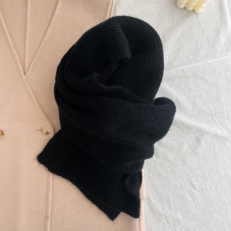 

Японские студенческие шарфы, женские теплые осенне-зимние утолщенные однотонные универсальные простые вязаные шерстяные шарфы для любителей ONE SIZE