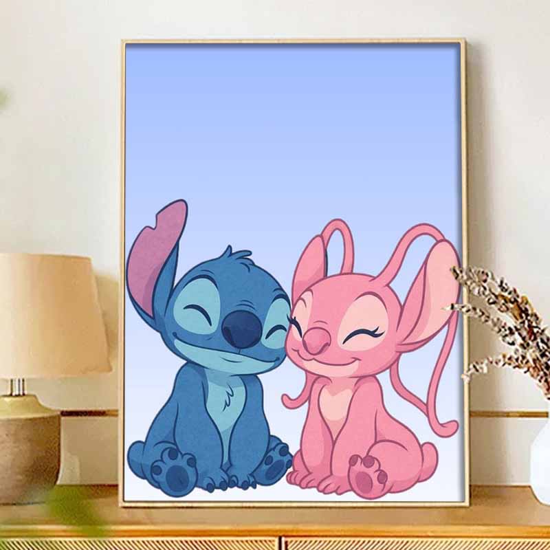 Disney Diamond Painting 5D DIY Stitch Angel Diamond Painting Art Diamond Painting Kit Adult/Beginner Gift Idea Home Decor