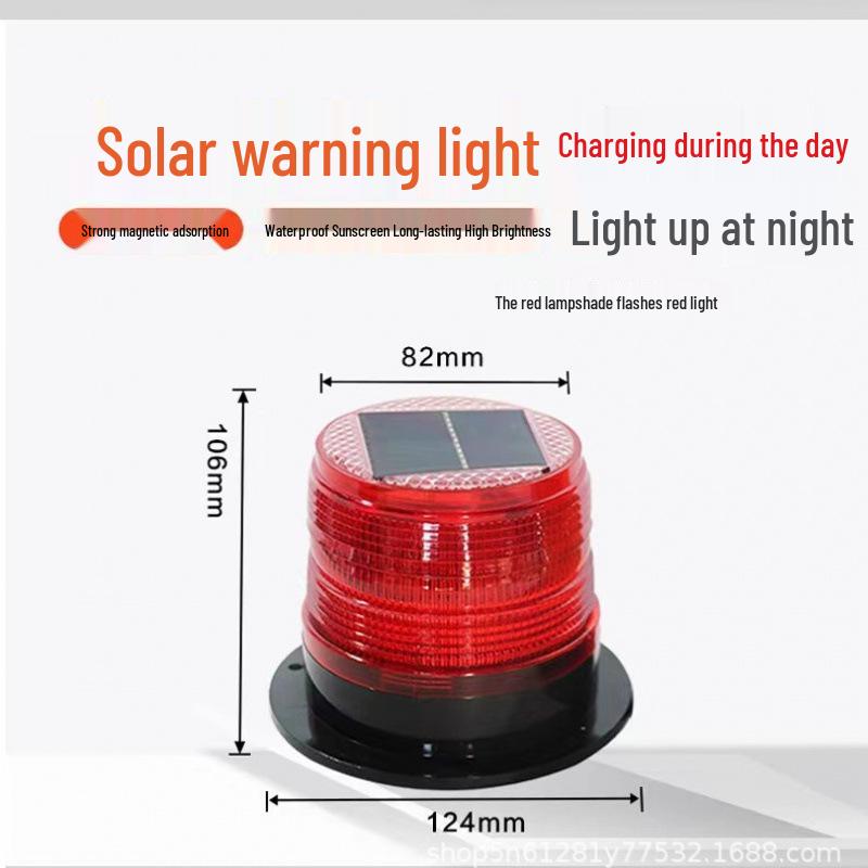 Solar LED Magnetic Traffic Warning Light for Construction and Engineering Vehicles